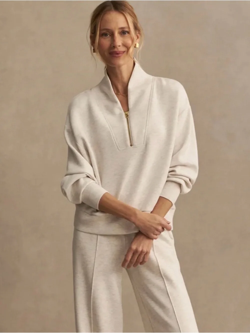 Varley Davidson Sweatshirt Size XXS Ivory Marl Color NWT - Picture 3 of 3